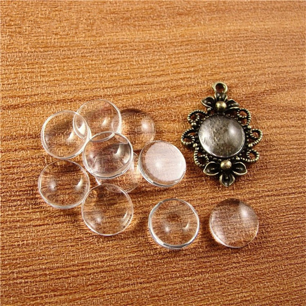 (50 pcs/lot) 8/10/12/14/16/18/20/25/30/35mm glass cabochon transparent clear 1/3 round cameo cover cabs glass spacers glass gem beads cy981