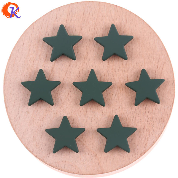 wholesale 22mm 100Pcs Earring Findings/Jewelry Accessories/Matte Rubber Effect Beads/Star Shape/Hand Made/Acrylic Beads