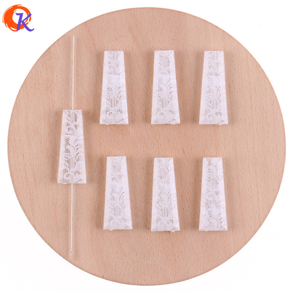 wholesale 15*40mm 100Pcs Acrylic Beads/Jewelry Making/White Rose On Bead/Trapezoid Shape Bead/Print Beads/Earring Findings