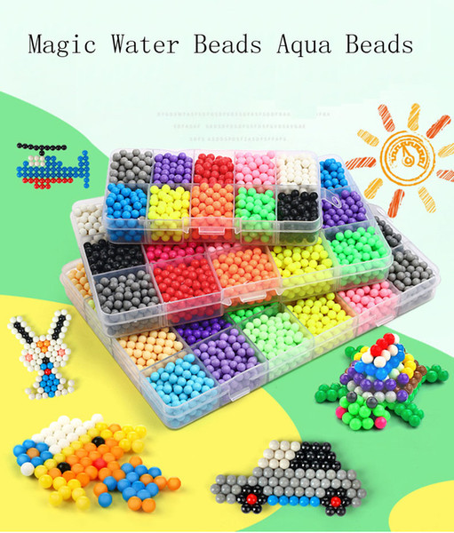 wholesale 5mm Aquabeads Perlen Magic Water Beads Aqua Beads as Children 3D Puzzles Toys Kids party gift