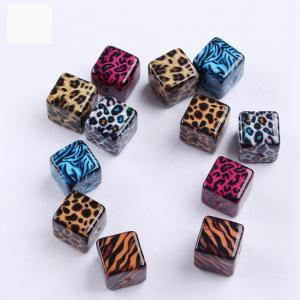 Leopard Pattern Square Bead DIY Jewellery Making Decor Leopard Print Square Cube Acrylic Beads Jewelery Necklace Earrings DIY Making LJJW100