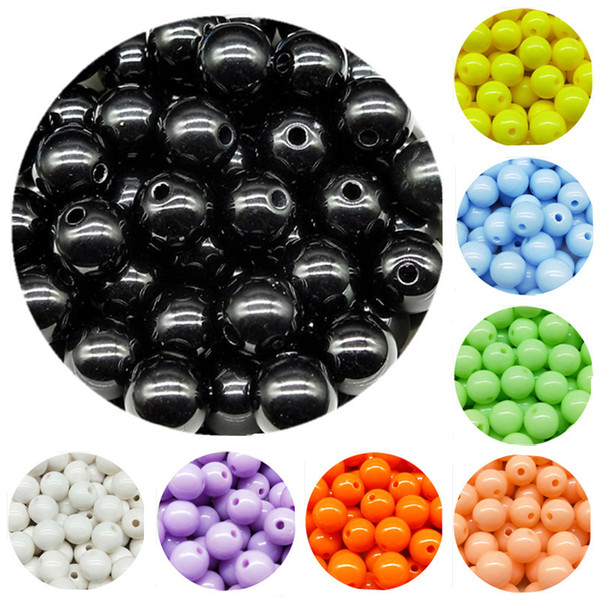 6/8/10/12/14mm Cheap Hot Acrylic Beads Fits for Handmade DIY Necklace Bracelet Jewelry Making Wholesale