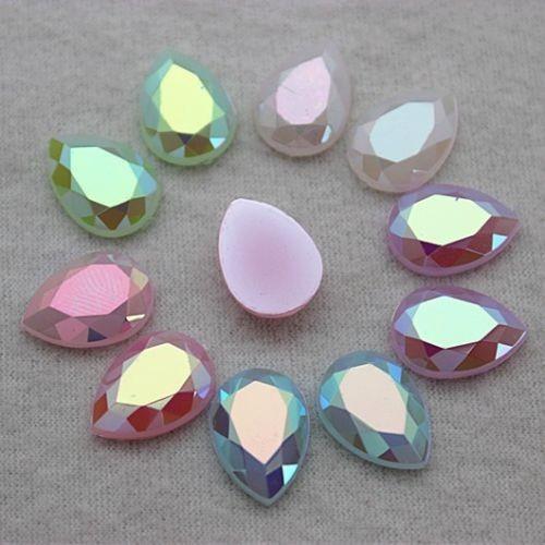 300PCS 10*14MM AB Color Jelly Drop Acrylic rhinestone flatback Beads decorate DIY ZZ1