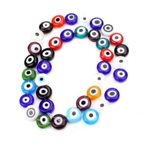 300pcs EVIL EYE Kabbalah Luck Resin Spacer Beads Loose beads For Jewelry Making 11x5mm