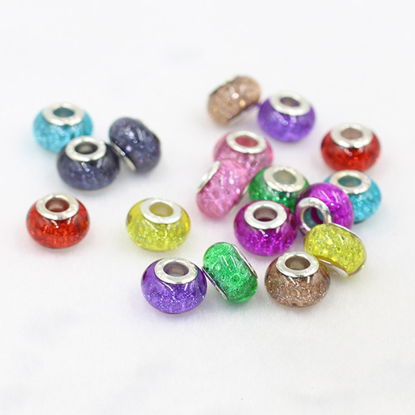 14*9mm big hole 5mm Handmade DIY Square Round Acrylic loose beads for Jewelry Making Loom Band Bracelets Accessories