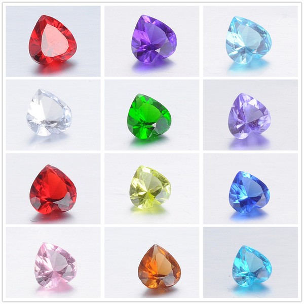 Wholesale 100pcs/lot 5mm Glass Charms 12 Colors Heart Star Birthstone Pendants Floating Charm Jewelry for DIY Floating Locket Necklace