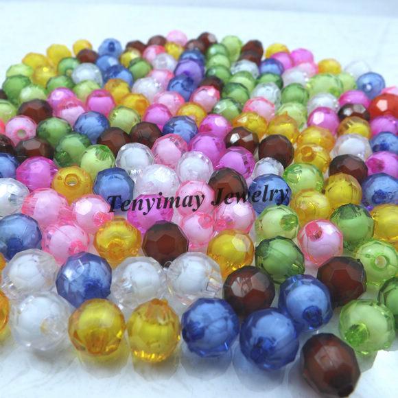 10mm Bead In Bead Fashion Faceted Acrylic Beads DIY Accessory Free Shipping Wholesale 1000pcs