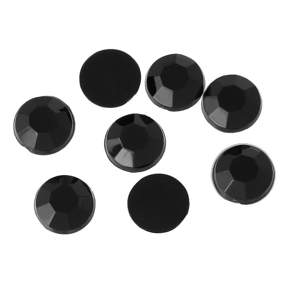 Acrylic Rhinestones Round Flatback Black Faceted 8mm Dia,1000 PCs 2015 new