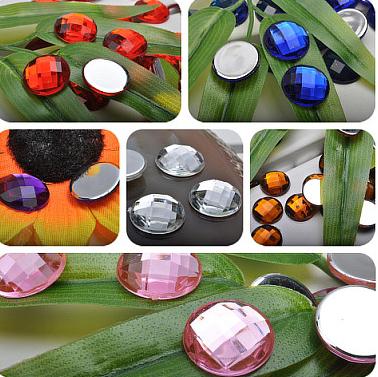 Wholesale - 100Pcs 10MM Faceted Acrylic Flat Back Rhinestone & DIY Craft Flatback Beads