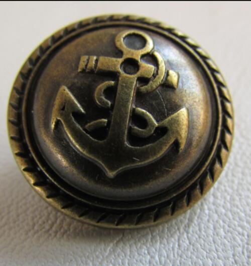 50 PCS 18mm DIY Accessories Handmade Accessories Clothing Material Vintage Button Anchor Anchor Decorative Buttons