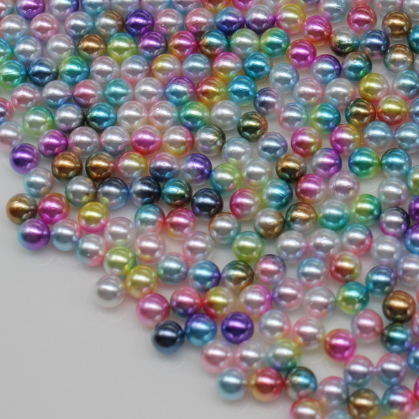 New ABS Round Non-porous Multicolored Symphony Gradient Faux Pearl Round Beads 6mm/8mm/10mm Jewelry Accessories