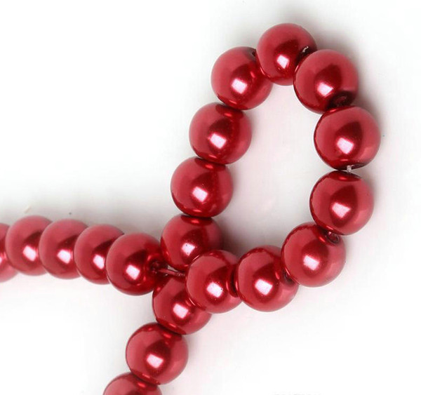 burgundy Glass Pearl Round Spacer Loose Beads FIT FOR BRACELET NECKLACE JEWELRY MAKING 4mm/6mm/8mm/10mm