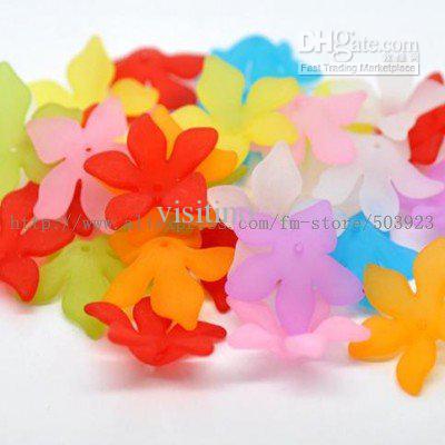 Wholesale 28mm 200pcs/lot Assorted Color Flower Acrylic Beads Fashion Jewelry Accessories Free Shipping