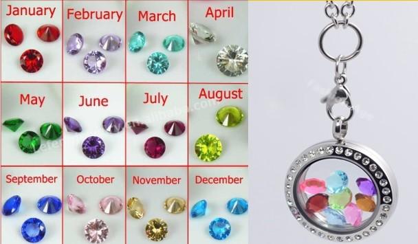 Free Shipping 12 Colors 5MM Round Crystal Rhinestones Birthstone Charming Memory Locket Charm For Floating Lockets(1200pcs/Bag)