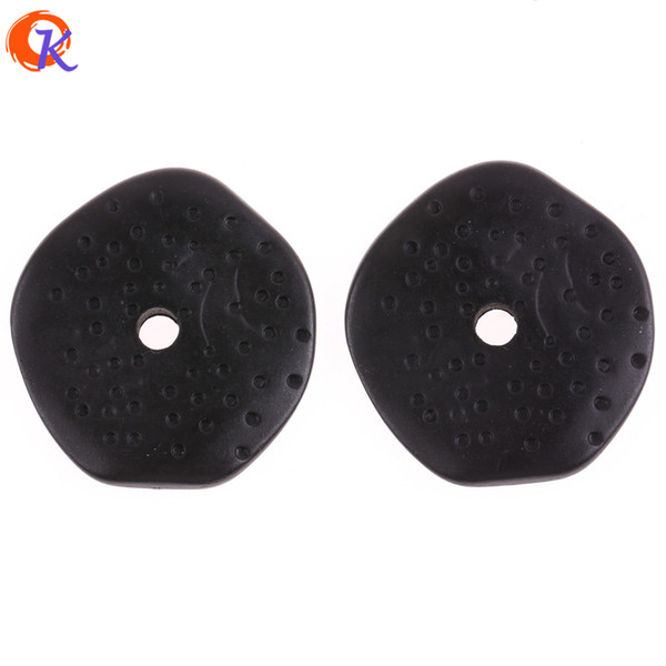 wholesale 20Pcs 42*45mm Acrylic Beads/Jewelry Accessories/Black Matte Effect Beads/Hand Made/Winter Necklace Findings