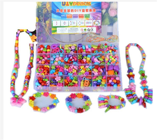 Mixed 600PCS Diy Loose Acrylic Beads For Kid Girls Accessories Necklace Bracelet Diy Beads Building Kit Set Educational Developmental Toys