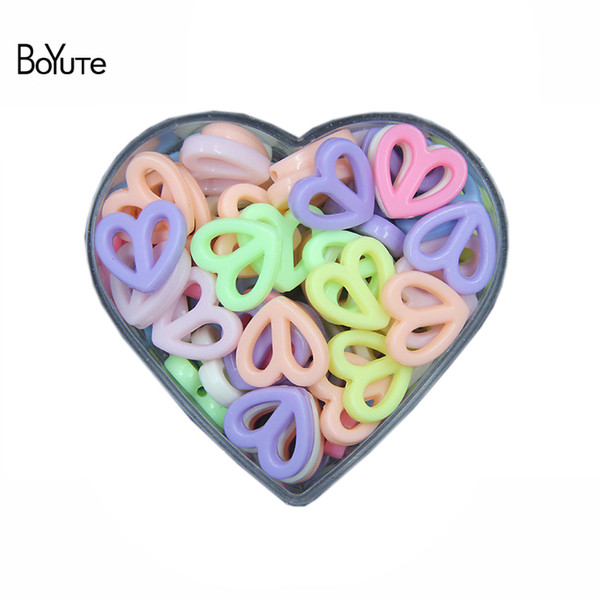 wholesale 500G/Bag Mix Colors 17MM Acrylic Heart Beads Children DIY Handmade Beads for Jewelry Making