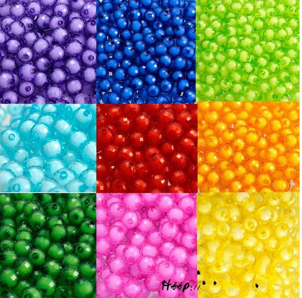 2017 Hot selling 8mm Acrylic Scattered Beads for Ornaments Bags Beads DIY Bracelet Accessories Decorations 18 color in stock free shipping