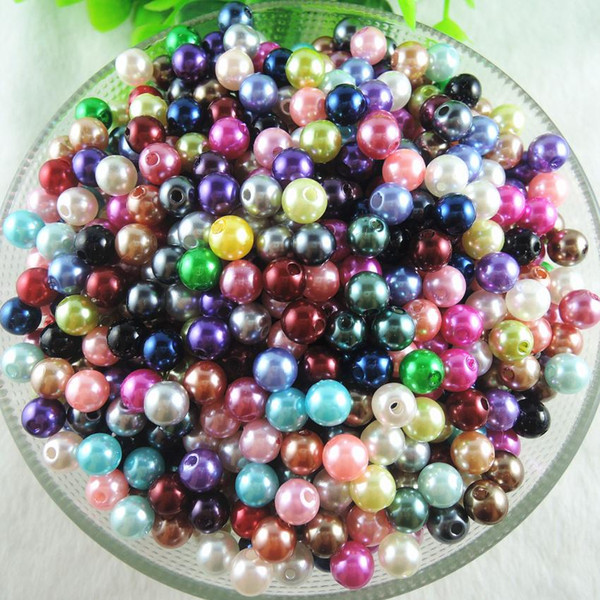 14 Colors Choosing Mix ABS Round Acrylic Imitation Pearl Loose Beads 6mm Jewelry Accessories DIY wholesale 500pcs/lot