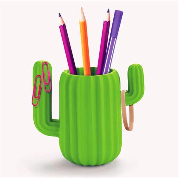 Free shipping 16.8*16.8*8.5cm Multi-function Fashion cute cactus vase storage tank storage box Magnet Suction pen