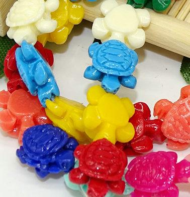 200pcs 9x12mm Mixed colors turtle carved coral Beads FOR BRACELET NECKLACE earring jewelry