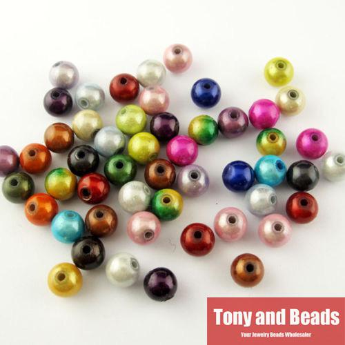 Free shipping Shining Mixed Acrylic Jewelry Round Loose Spacer Beads Charms 4 5 6 8 10 12 MM Pick Size For Jewelry Making AC8 findings DIY