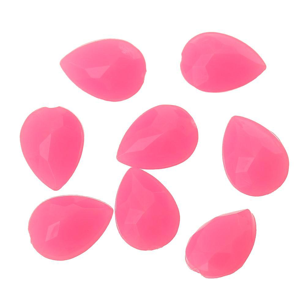 Acrylic Pointed Back hot fix Rhinestones Teardrop Pink Faceted 8.0mm x 6.0mm,500 PCs 2015 new