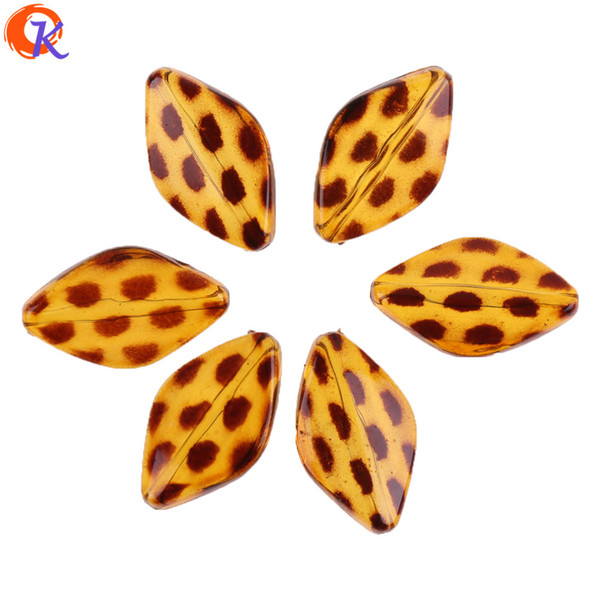 wholesale 16*27MM 280Pcs Acrylic Beads/Jewelry Making/DIY/Leopard Print Effect/Rhombus Shape/Hand Made/Earring Findings