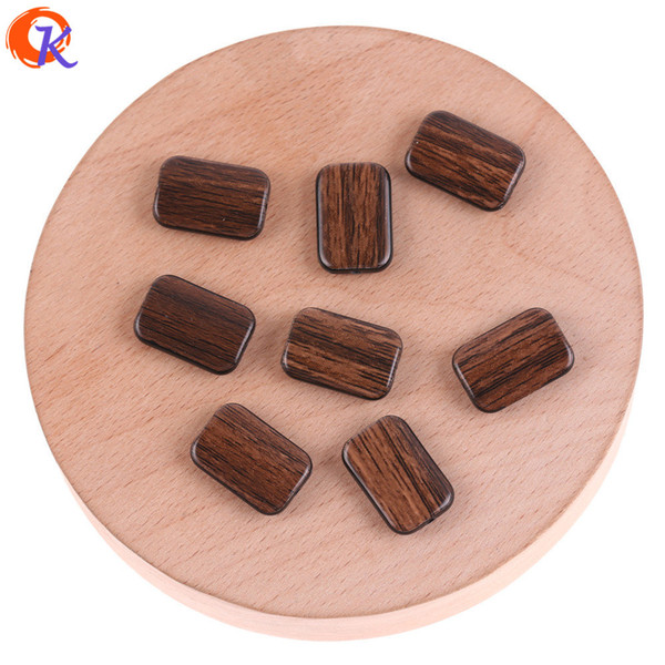 wholesale 100Pcs 12*18MM Acrylic Beads/Jewelry Making/Imitation Wood Effect Bead/Square Shape/Hand Made/Earring Accessories