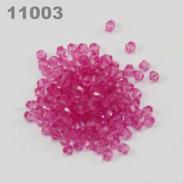 4mm Diy Lucite Bicone Transparent Acrylic Beads (900 pcs) pink 11003