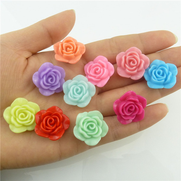 19mm Candy Plastic Acrylic Flower Shape Spacer Beads Loose Jewelry Findings for Charms Bracelet DIY Accessory