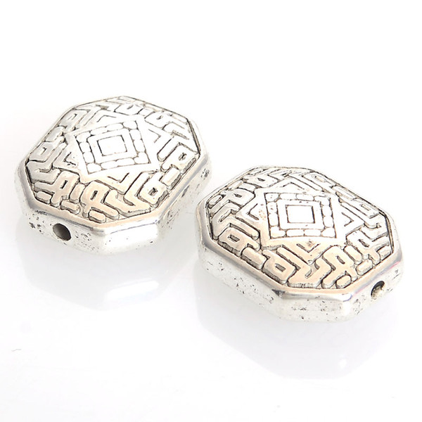 New Arrival 40Pcs 8x18x22 MM Fluted Corrugated Acrylic Antique Silver Style Design Rectangle CCB Bead For Diy Jewelry Making