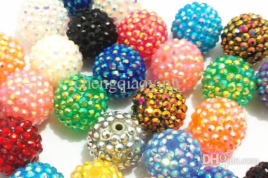 20mm dia. resin rhinestone beads for children chucky necklace and bracelet fashion jewelry DIYm