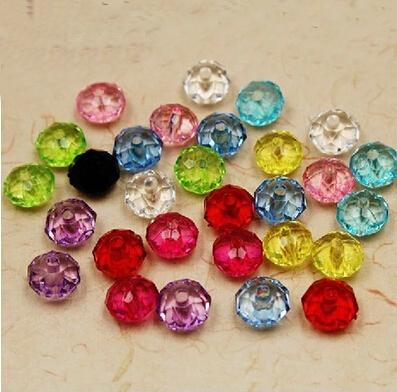 Free Shipping Faceted Roundell Shape 6mm Dia Acrylic Loose Spacer Beads for Jewelry Making & DIY Craft,BSD005