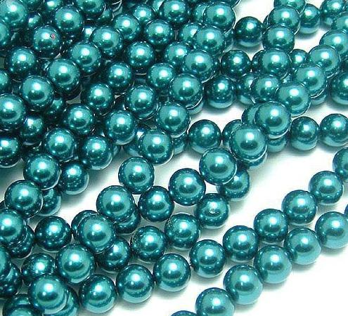 PEACOCK BLUE 4 SIZES ROUND spacer GLASS PEARL BEADS FOR JEWELRY MAKING 4mm 6mm 8mm 10mm