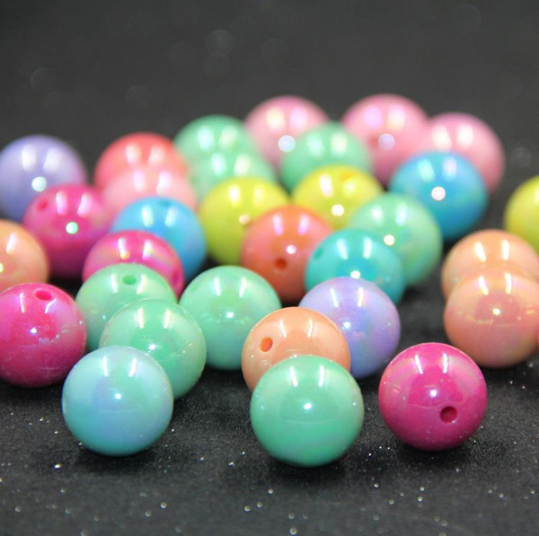 Wholesale 500g/pack AB Color Round Acrylic Beads 6/8/10/12/14/16/18/20mm Loose Spacer Beads For Jewelry Making DIY Bracelet