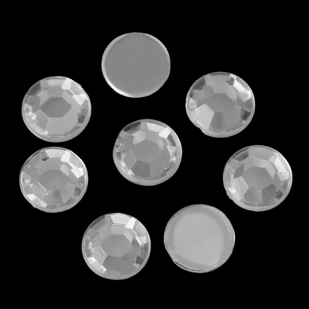 Acrylic Rhinestones Round Flatback Clear Faceted 6mm Dia,1000 PCs 2015 new