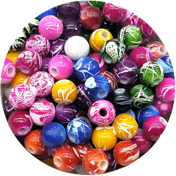 6/10mm 50/100pcs/Lot DIY Handmade Round Acrylic Beads For Necklace Bracelet Charms Jewelry Color Random Delivery