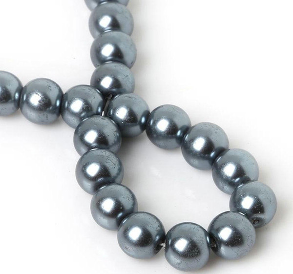 Gray Glass Pearl Round Spacer Loose Beads FIT FOR BRACELET NECKLACE JEWELRY MAKING 4mm/6mm/8mm/10mm