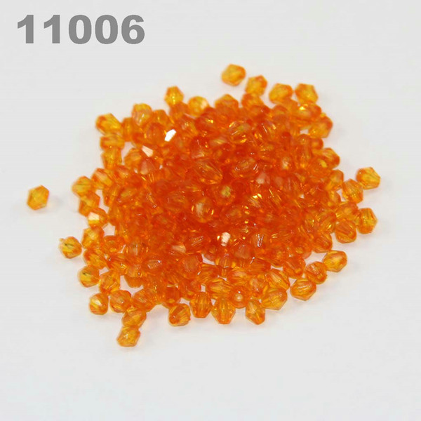 4mm Diy Lucite Bicone Transparent Acrylic Beads (900 pcs) Orange 11006