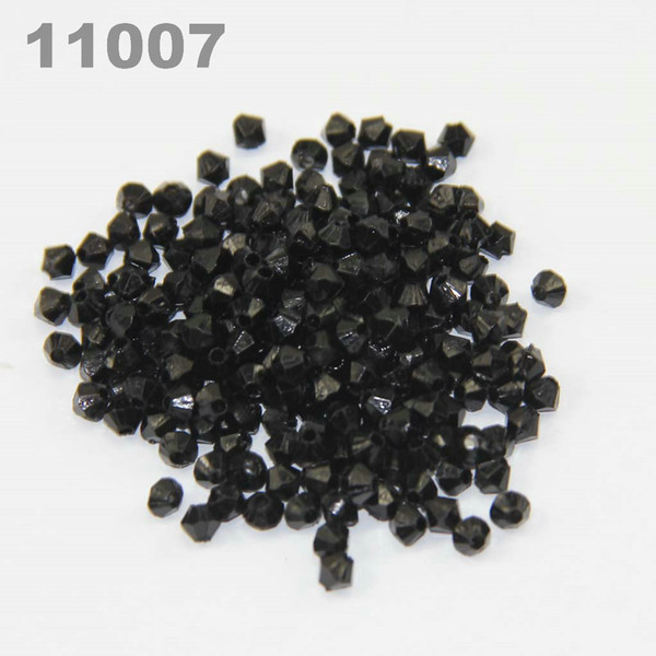 4mm Diy Lucite Bicone Transparent Acrylic Beads (900 pcs) black 11007