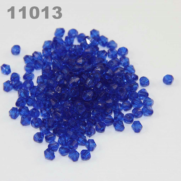 4mm Diy Lucite Bicone Transparent Acrylic Beads (900 pcs) blue 11013