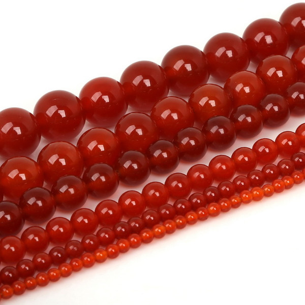 Red Agate Beads 4/6/8/10/12/20mm Round Natural Stone Beads Red Carnelian Beads For Jewelry Making DIY Bracelet Necklace