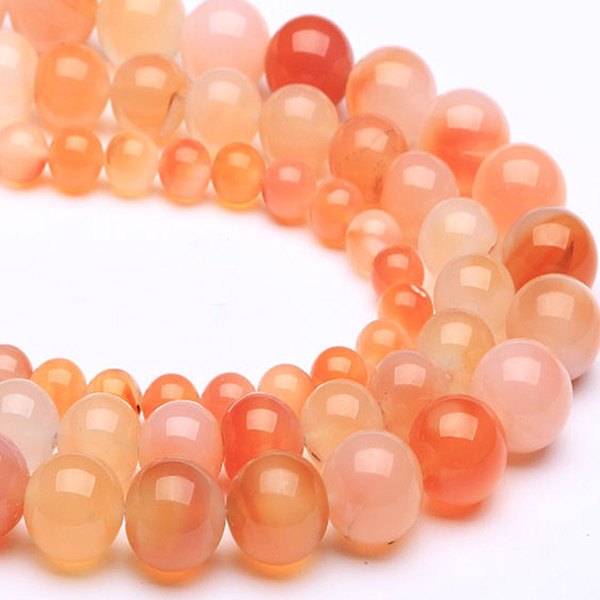 Pink Natural Agate Beads Round Loose Stone Beads For Jewelry Making DIY Bracelet Necklace 4/6/8/10/12/14 mm Strand 15''