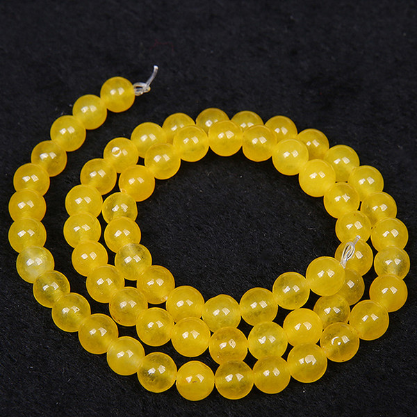 4/6/8/10/12/14mm Natural Yellow Agate Beads Round Loose Stone Beads 15inches DIY Jewellery Bracelet Necklace Making Gem Stone