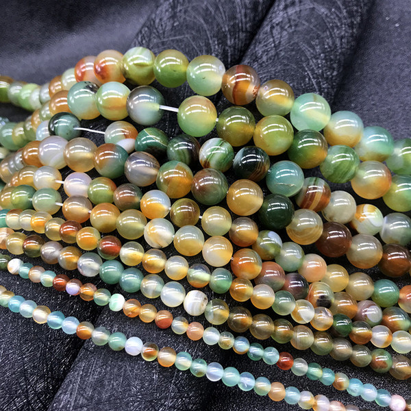 4/6/8/10/12mm Round Loose Agate Stone Beads For Jewelry Bracelet Necklace Making Natural Peacock Agate Stone BeadsDIY 15''