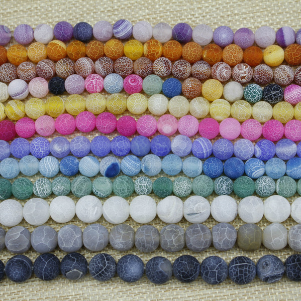 8mm Dull Polish Weathering Agate Stone Beads Wholesale Multicolor Weathered Natural Agate Bead Round Loose Beads for DIY Bracelet Jewelry