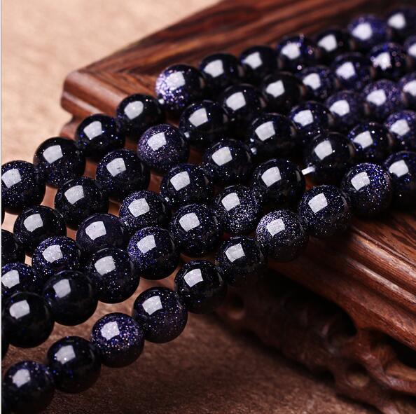 Free shipping 8mm Round Natrual Blue sand stone Beads gemstone Loose Beads For Bracelet Jewelry Making more colors for choice