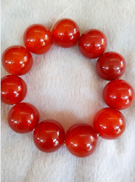 China Natural 20mm Red Onyx Jade Beads Free Shipping A1