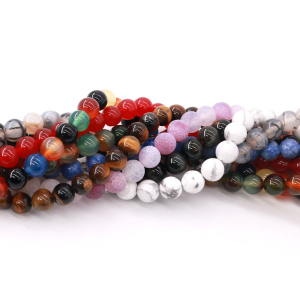 Wholesale 140pcs/lot Semi-precious beads round loose spacer beads pattern for making jewelry DIY bracelet necklace 8MM